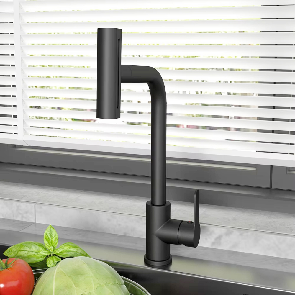 Stream Deck - Black Pull Out Kitchen Sink Faucet