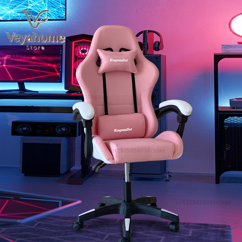 Gaming Chair Lumbar Pillow - Pink gaming for girls computer chair