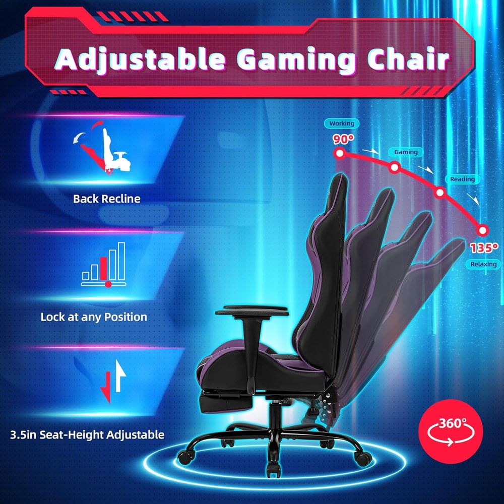 Racing-Style Gaming Chair with - Gaming Chair Lumbar Pillow review and price