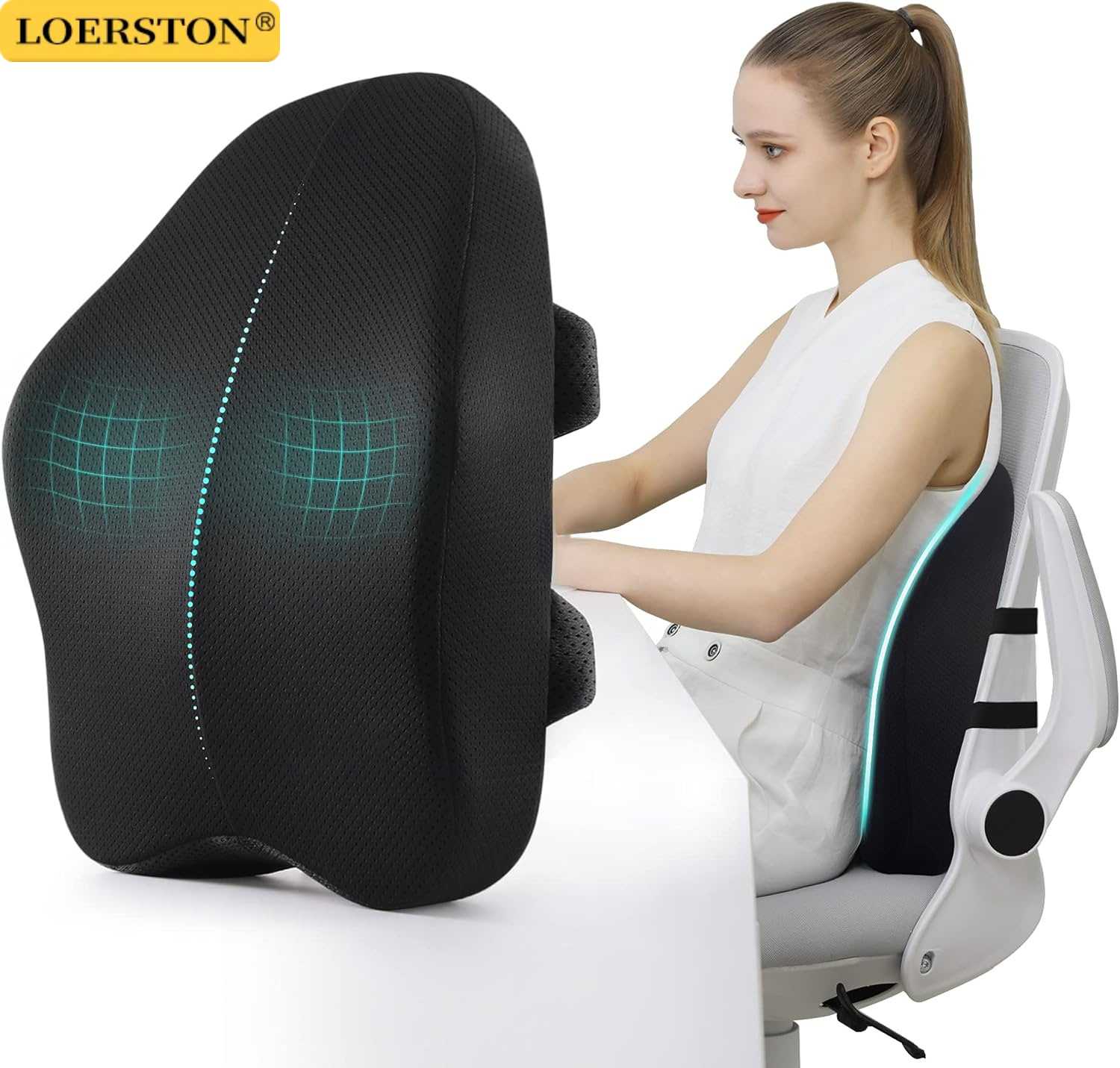 Memory Foam Seat Cushion Waist - Gaming Chair Lumbar Pillow review and price